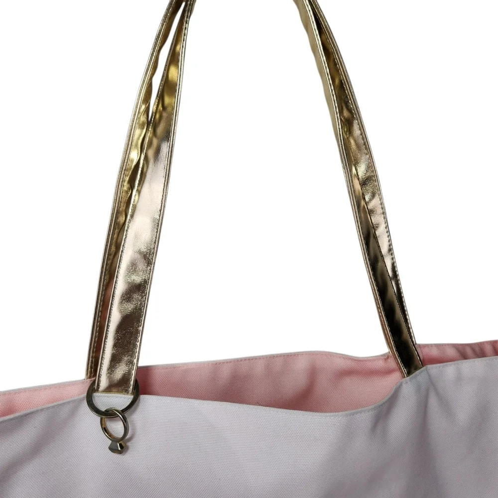 Reversible Tote Bag Bride To Mrs White Pink Gold
